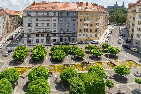 Petr Sabach's square, Prague, Dejvice district