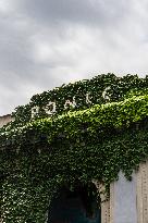 The Ponec theatre, Zizkov district, Prague, sign, logo