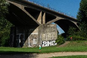 Branik bridge and golf course in Hodkovicky, Prague