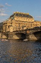 The Bridge of Legions and The National theatre, Prague