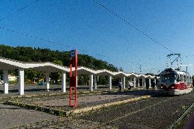 Tram station Branik, cubism, Prague, architecture