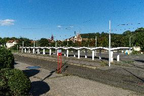 Tram station Branik, cubism, Prague, architecture