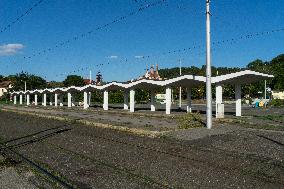 Tram station Branik, cubism, Prague, architecture