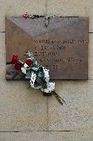 memorial plaque to Danuse Muzikarova, victim of Czechoslovak armed forces in August 1969, Brno