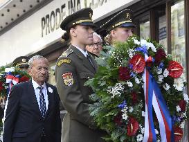 commemorative act for victims of Warsaw Pact invasion in August 1968, Czech Radio building