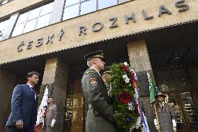 commemorative act for victims of Warsaw Pact invasion in August 1968, Czech Radio building