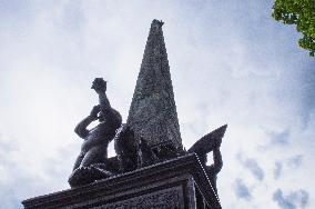 Via Lucis (Way of Light) bronze obelisk by Ivan Theimer, Masaryk Square, Uhersky Brod