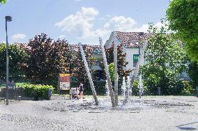 fountain on Tillich Square, Bojkovice