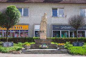 The Statue of Liberty, Bojkovice, memorial plaque to the victims of WWI