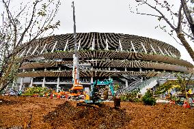 New National Stadium in Tokyo under construction