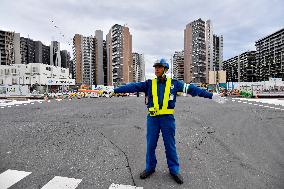 Olympic Village in Tokyo under construction