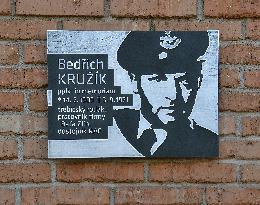 plaque commemorating former Czech RAF pilot Bedrich Kruzik was unveiled in Trebic