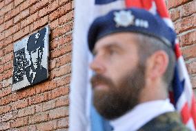 plaque commemorating former Czech RAF pilot Bedrich Kruzik was unveiled in Trebic