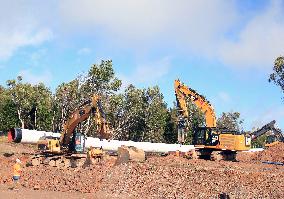 The Eugal pipeline building site
