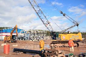 The Eugal pipeline building site