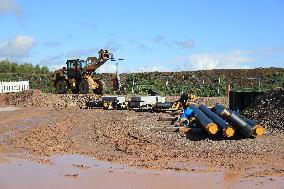 The Eugal pipeline building site