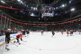 training session of NHL's team Chicago Blackhawks