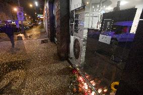 pious place to singer Karel Gott's death is seen in front of the Semafor theatre