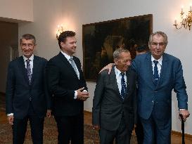 Andrej Babis, Radek Vondracek, Jaroslav Kubera, Milos Zeman
