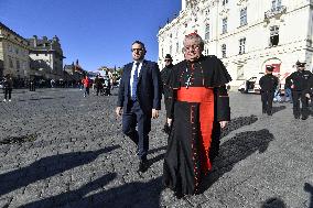 Dominik Duka, mourning ceremony, Karel Gott, Prague Castle