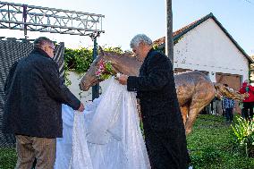 A bronze statue of the Peruan race horse, Vaclav Bruna, Petr Novak