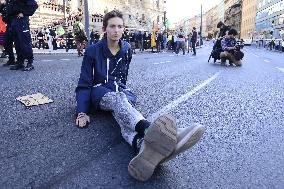 Demonstration of Extinction Rebellion in Prague, Wenceslas Square