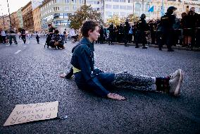 Demonstration of Extinction Rebellion in Prague, Wenceslas Square