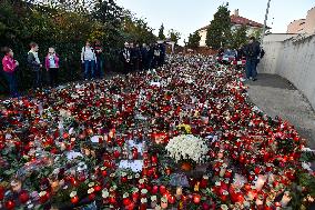 pious place in front of Karel Gott's house in Prague, Bertramka