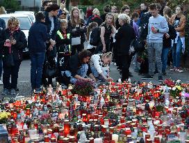 pious place in front of Karel Gott's house in Prague, Bertramka