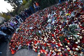 pious place in front of Karel Gott's house in Prague, Bertramka