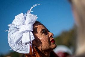 hat, woman, Grand Pardubice steeplechase