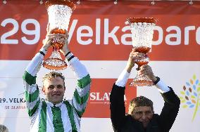 Theophilos with jockey Josef Bartos, Josef Vana