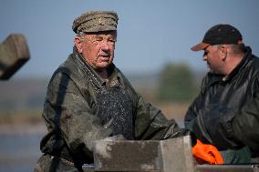 fishermen, fishing, fish, Zehunsky pond