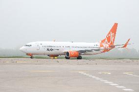 air carrier SkyUp Airlines launches flights from Pardubice, Czech Republic, to Kiev, Ukraine, Boeing 737-800 airliner, plane