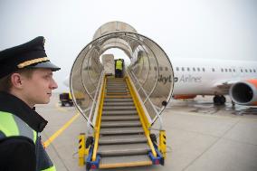 air carrier SkyUp Airlines launches flights from Pardubice, Czech Republic, to Kiev, Ukraine, Boeing 737-800 airliner, plane