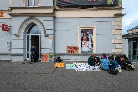 demonstration calling for closing down of coal-fired power plant Pocerady