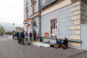 demonstration calling for closing down of coal-fired power plant Pocerady