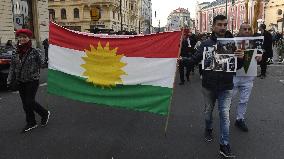 Kurds protest in Prague centre against Turkish operation in Syria
