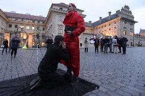 protest meeting in support of Cardinal Dominik Duka's resignation as Czech Primate