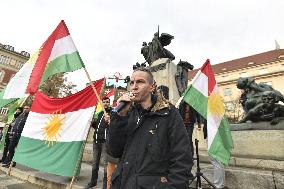another protest against Turkish invasion of Syria held in Prague, Ivan Bartos