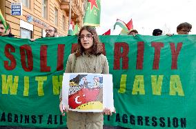 another protest against Turkish invasion of Syria held in Prague