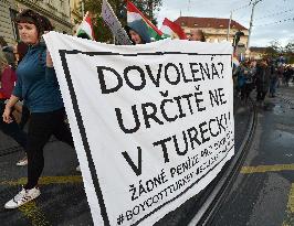 another protest against Turkish invasion of Syria held in Prague