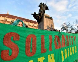 another protest against Turkish invasion of Syria held in Prague