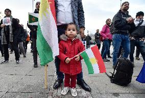 another protest against Turkish invasion of Syria held in Prague