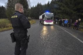 police train reintroduction of border between Czechia and Slovakia