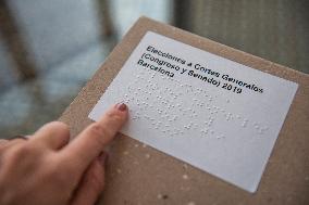 Elecciones a Cortes Generales, Congreso,Senado, Election instructions for blind people in Braille, November 2019, Spanish general election,