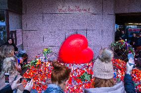 The Heart for Vaclav Havel memorial, candles