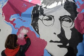 the Lennon Wall on Kampa island