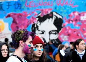 the Lennon Wall on Kampa Island