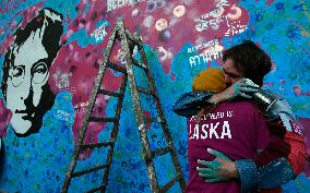 the Lennon Wall on Kampa Island